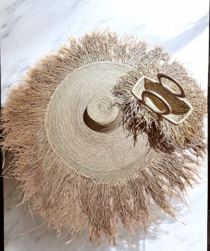 Ralia Fringe Jumbo Hat (Beige)